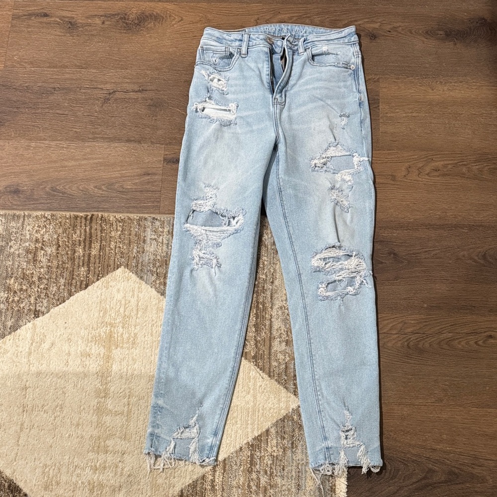 American Eagle Outfitters Light Blue Ripped Skinny Jeans